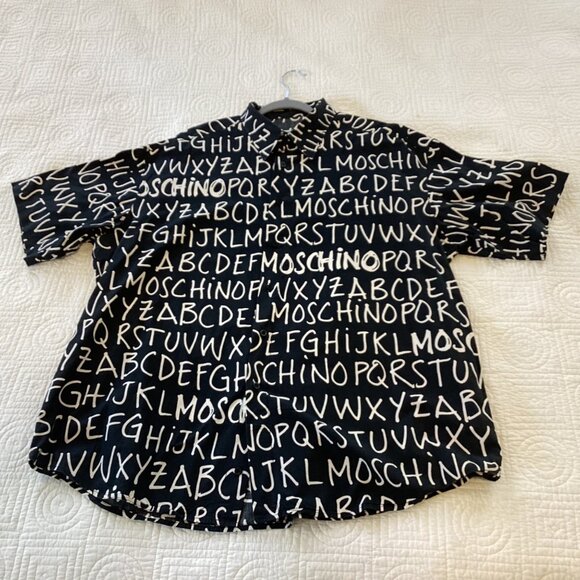 Moschino Jeans Alphabet Print Mens Shirt XXL Y2k Iconic 2000's Vintage - Picture 10 of 10